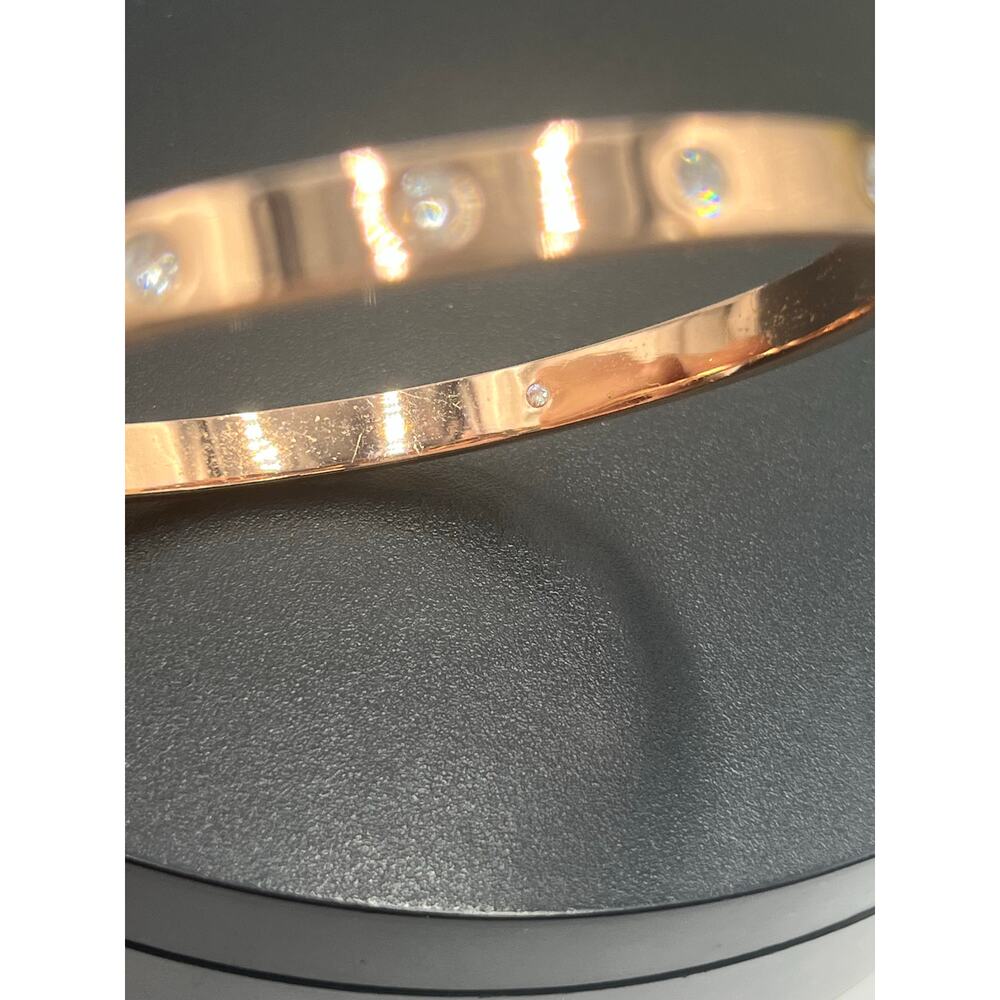 Kate Spade‎ NY Set in Stone Metal  Crystal Hinged Bangle Bracelet - Picture 12 of 14